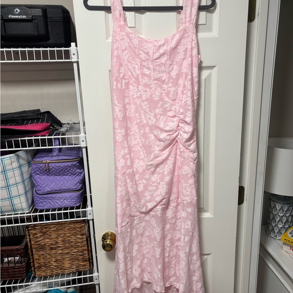 Maternity Pink Lace Sleeveless Dress - Picture 4 of 5
